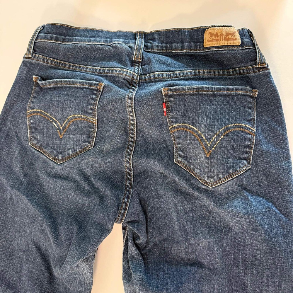 Levis 529 Curvy Boot Cut Jeans Womens 12M Dark Wash Blue Denim Stretch 529-12M
